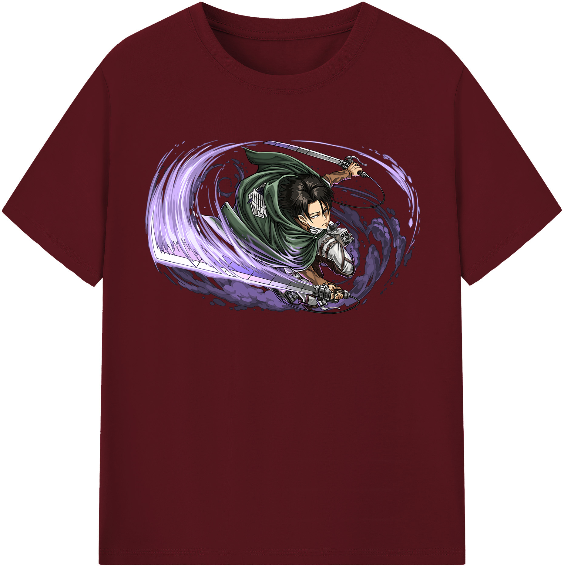 （画像用） 進撃の巨人 リヴァイ·アッカーマン Attack on Titan Levi Ackerman 綿100％半袖Tシャツ（フロントプリント）